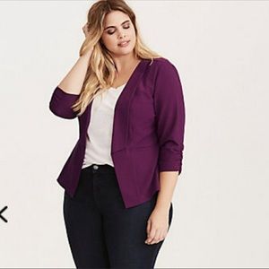 Torrid-Deep Purple Open Front Blazer Jacket